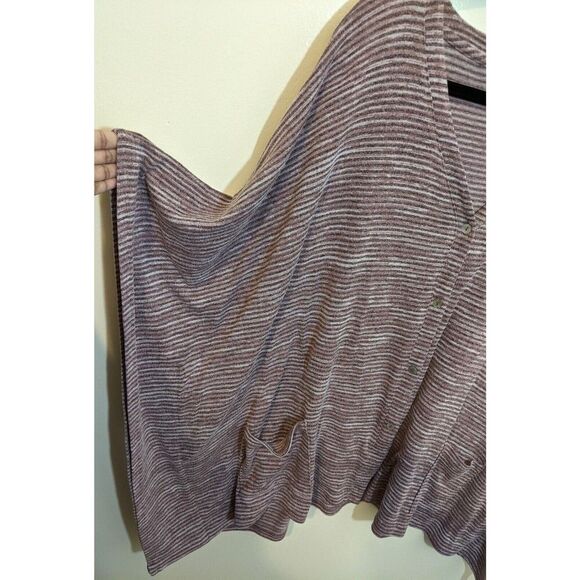 Lori Goldstein Striated Knit Striped Sweater Shrug Button Front Plus Size 1X - Picture 6 of 8